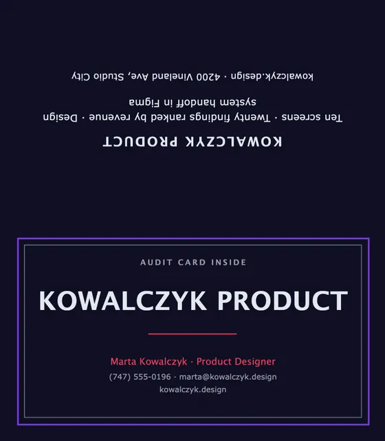 Inset frame folded business cards template in the Gaming / esports palette
