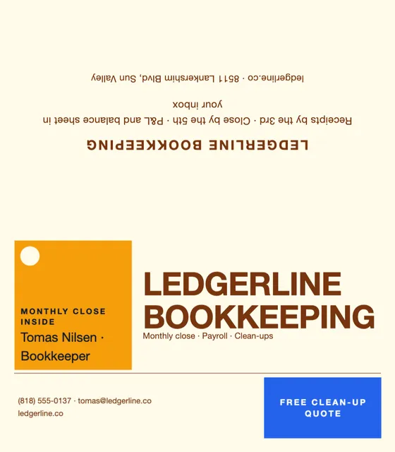 Nine-square grid folded business cards template in the Coworking palette