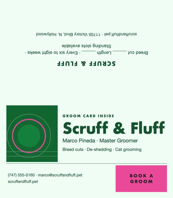 Nine-square grid folded business cards template in the Florist & plants palette