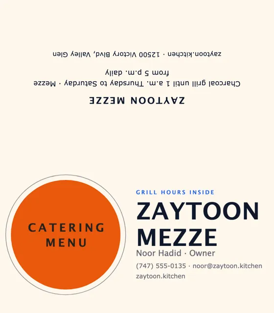 Orbit folded business cards template in the Food delivery palette