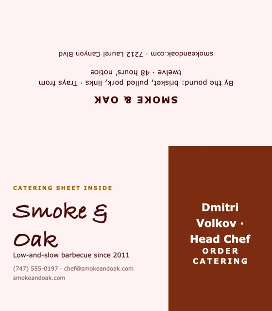 Hard split folded business cards template in the Brewery & winery palette