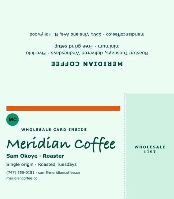 Ticket stub folded business cards template in the Retail confident palette