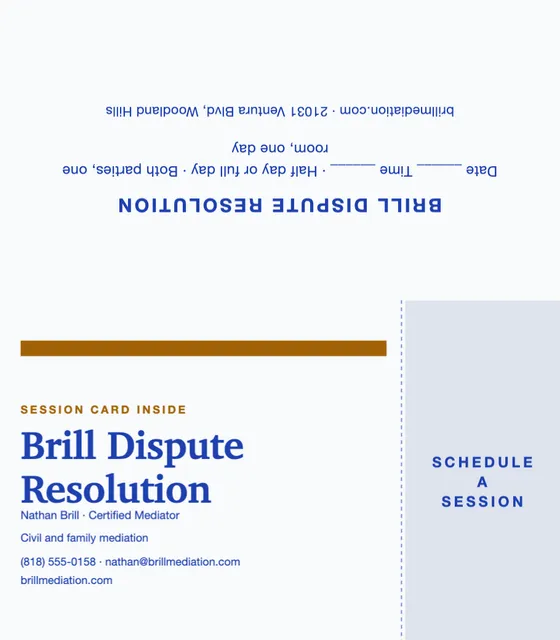 Ticket stub folded business cards template in the Hotel palette