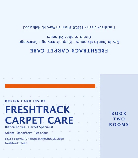 Ticket stub folded business cards template in the Home services palette