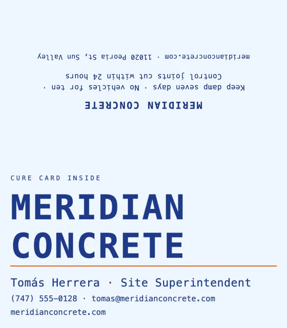 Type poster folded business cards template in the Home services palette