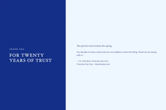 Accent band greeting cards template in the Home services palette