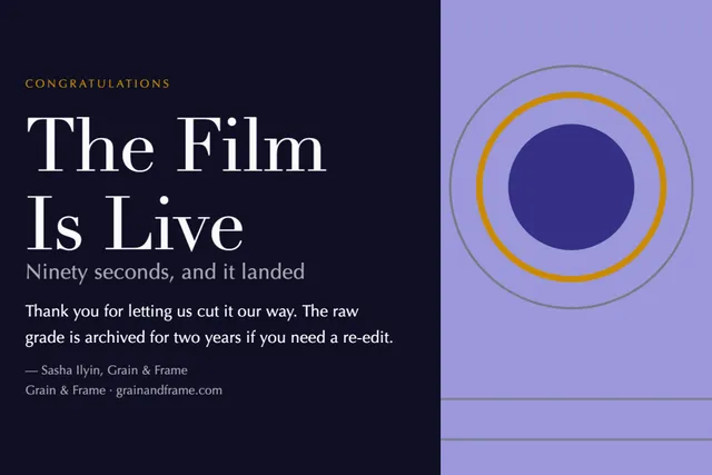 Hard split greeting cards template in the Theatre & cinema palette