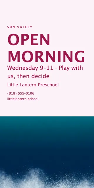 Hard split pole banners template in the Childcare palette