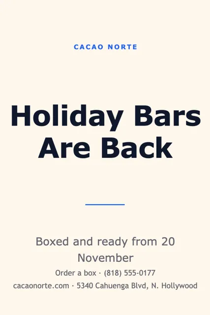 Centred lockup postcards template in the Food delivery palette
