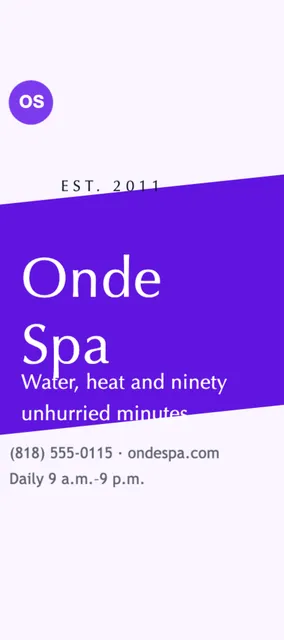 Chevron rack cards template in the Meditation studio palette