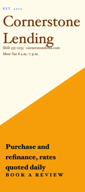 Diagonal split rack cards template in the Coworking palette