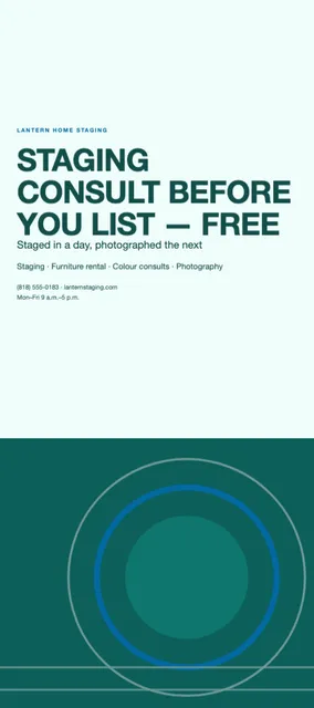 Hard split rack cards template in the Real estate palette