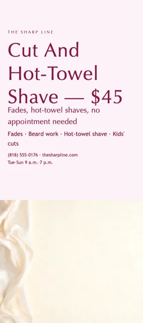 Hard split rack cards template in the Beauty & spa palette