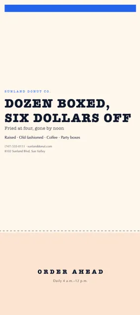 Ticket stub rack cards template in the Food delivery palette