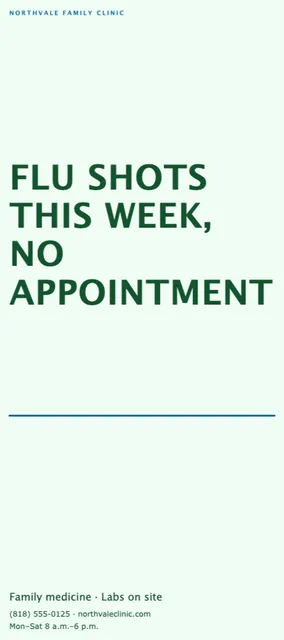 Type poster rack cards template in the Pharmacy palette
