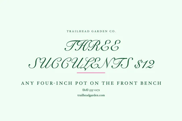Centred lockup yard signs template in the Florist & plants palette
