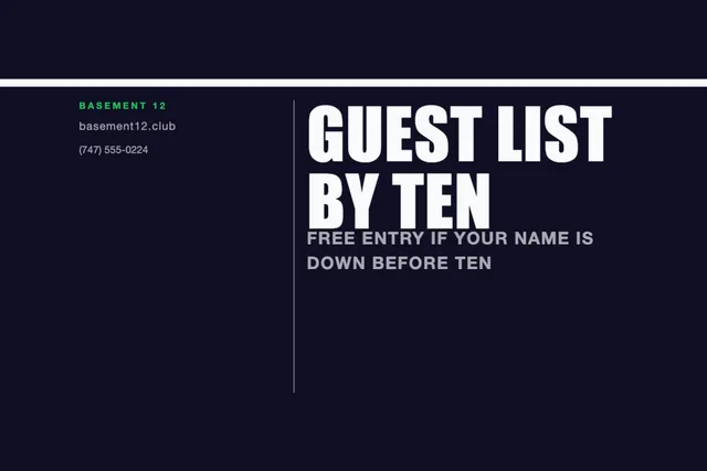 Index column yard signs template in the Music & nightlife palette