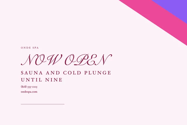 Corner wedge yard signs template in the Beauty & spa palette
