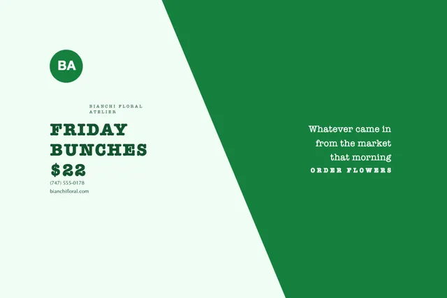 Diagonal split yard signs template in the Florist & plants palette