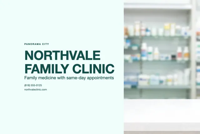 Hard split yard signs template in the Medical clinic palette