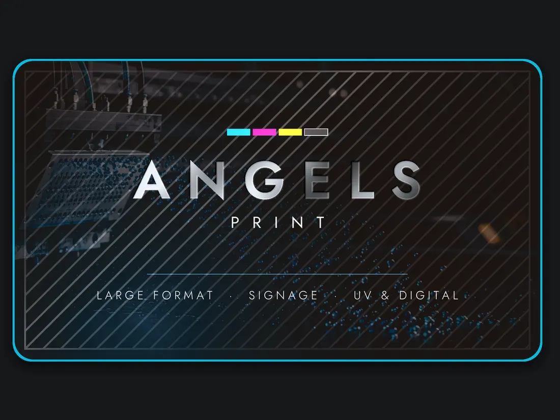 Our own business card, printed six ways at once — Angels Print portfolio
